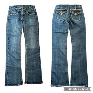 Cowgirl Tuff Denim Flare Jeans Size 26x35”